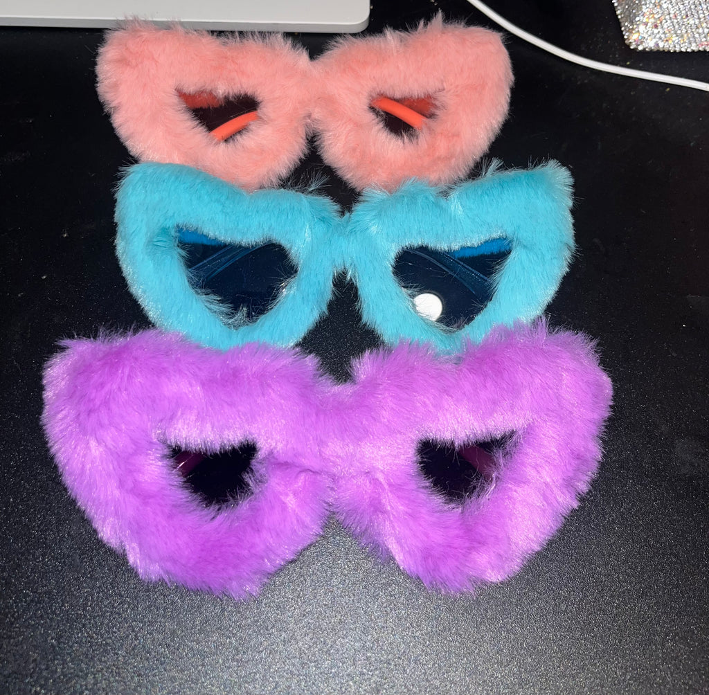 Heart shape Fur Sunglasses