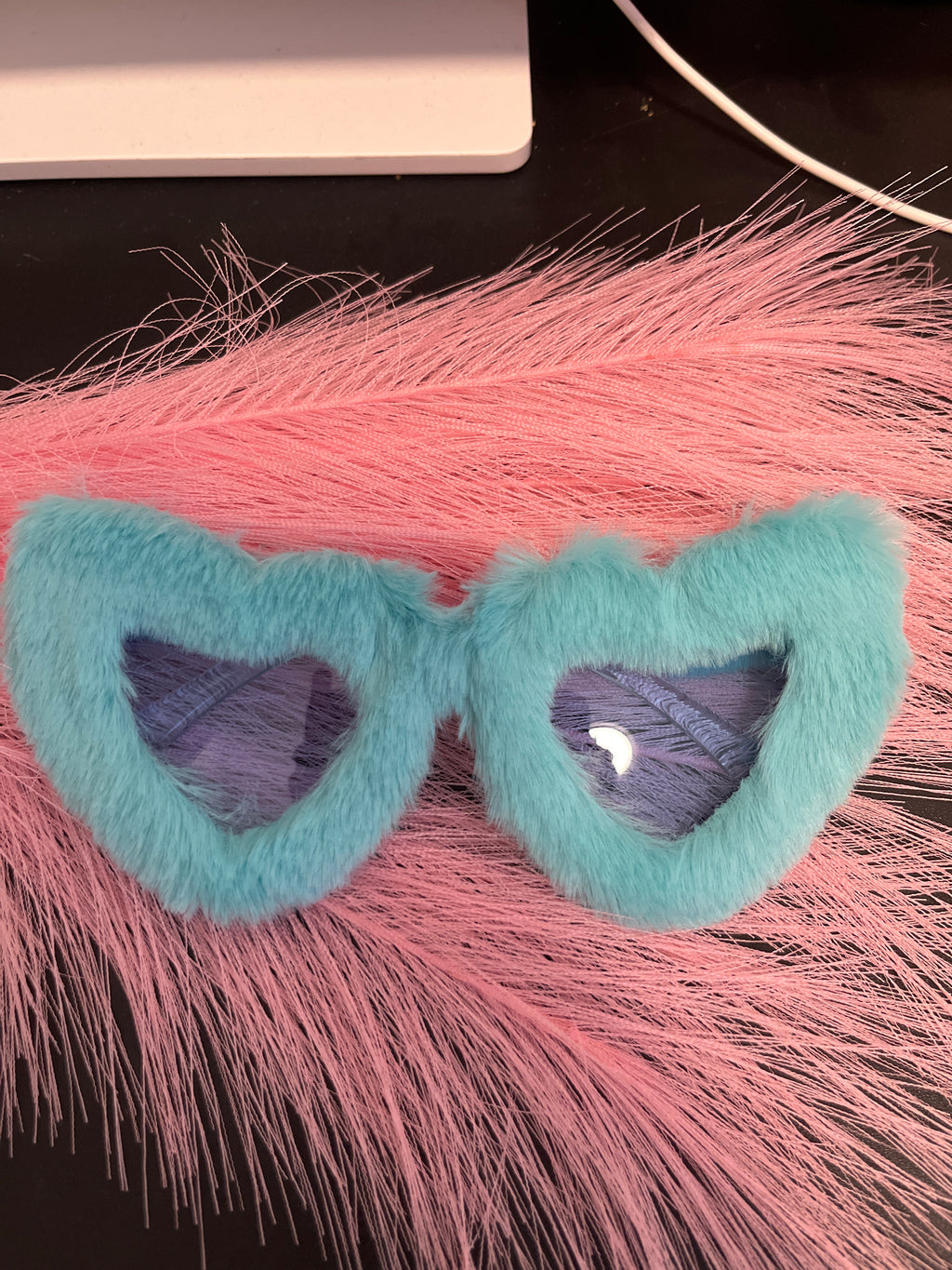 Heart shape Fur Sunglasses
