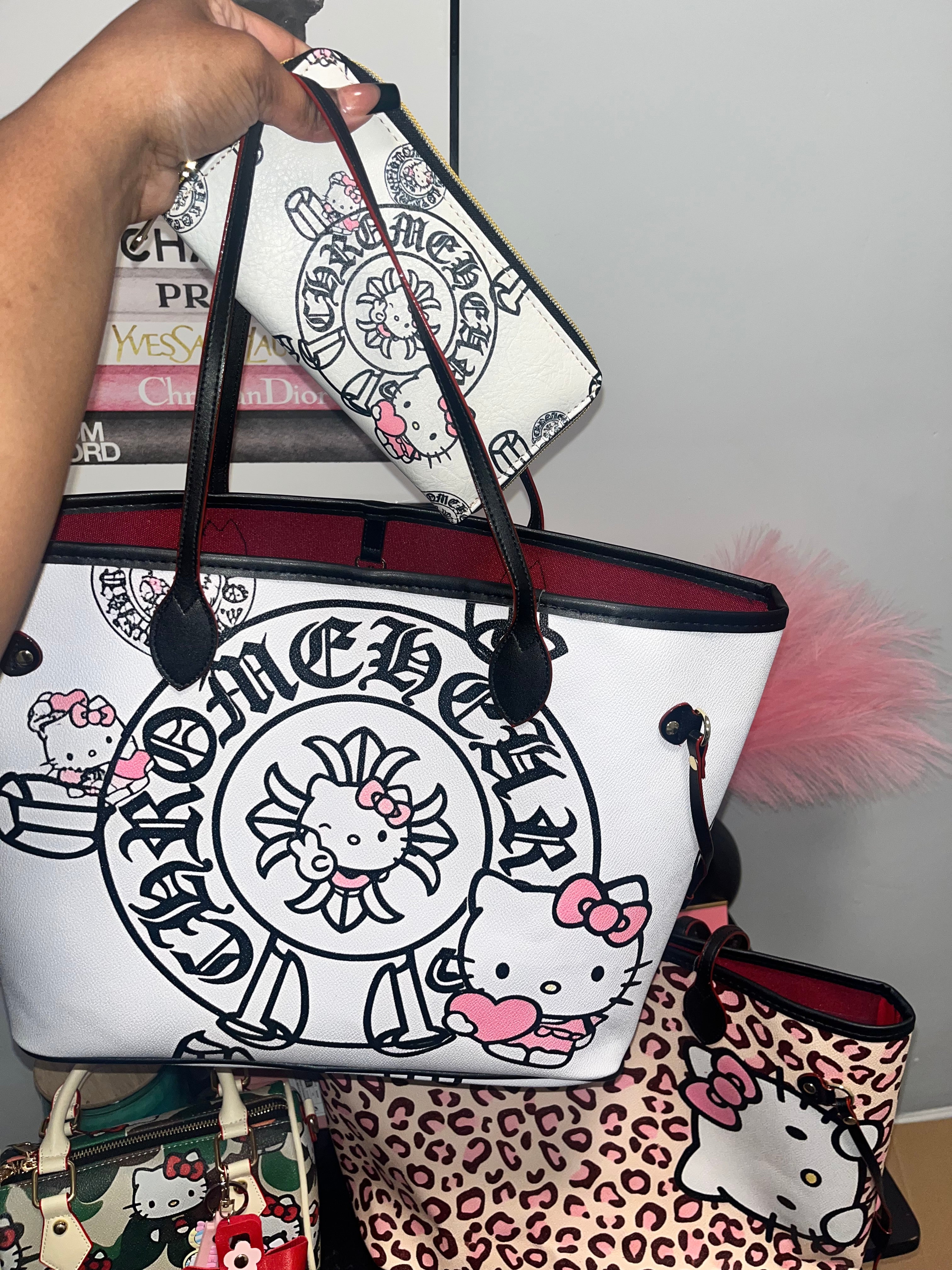 Hello kitty chrome tote bag