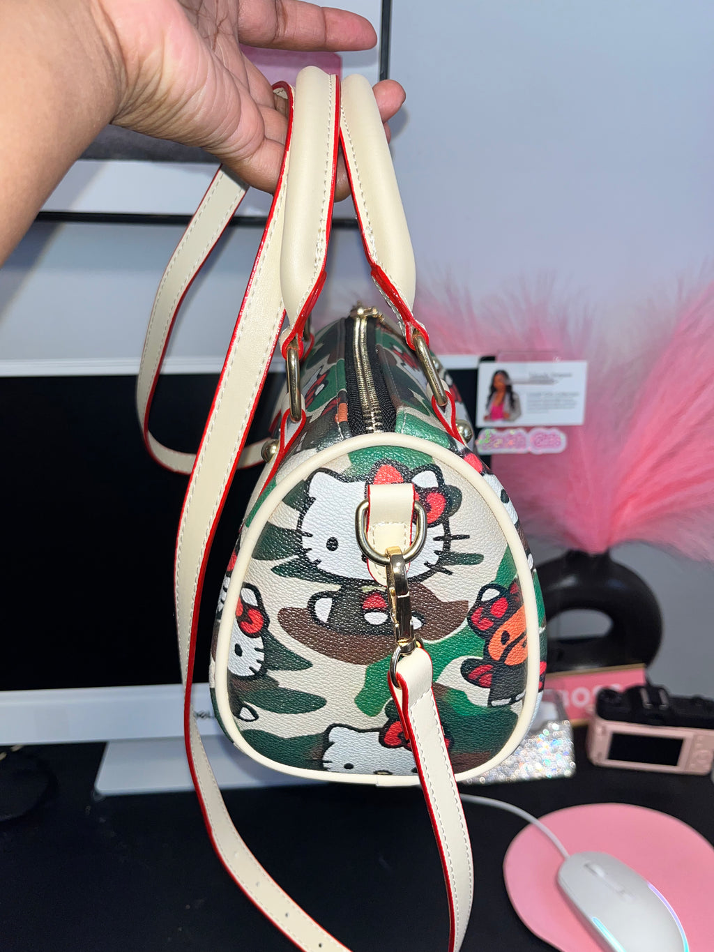 Green Camo Kitty Bag