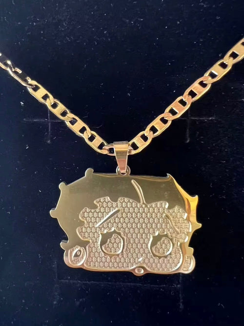 Betty Boop gold plated necklace